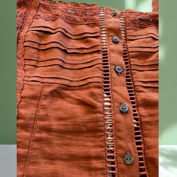 FREE PEOPLE Maggie Lace Square Neck Sleeveless Button Front Tank NWT/LG - Picture 13 of 16